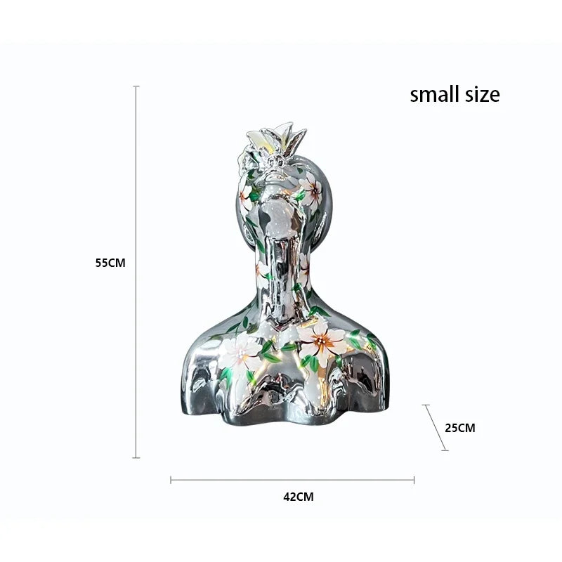 Decorati Statue Home Decor Creative Half Body Abstract Goddess Electroplated Painted Portrait Ornaments in Living Room Sculpture