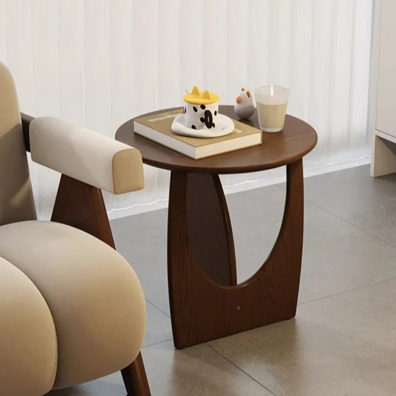 Nordic Solid Wood Round Side Table Simple Modern Small-sized Household Living Room End Tables Universal Creative Home Decoration