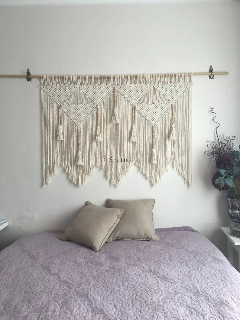 Boho Room Decor Hand Woven Tapestry Macrame Wall Decoration Tapestry Pendant Minimalist Homestay Background Wall Tapestries