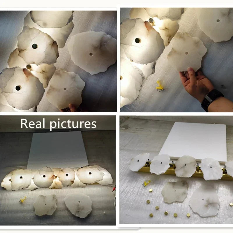 Luxury Natural Marble LED Wall Light Modern Sconce for Bedroom Living Dining Room Home Decoration Lighting