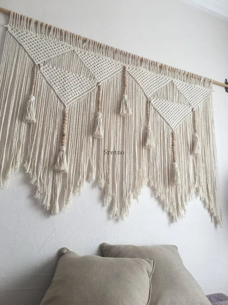 Boho Room Decor Hand Woven Tapestry Macrame Wall Decoration Tapestry Pendant Minimalist Homestay Background Wall Tapestries