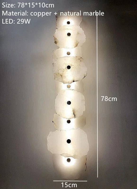 Luxury Natural Marble LED Wall Light Modern Sconce for Bedroom Living Dining Room Home Decoration Lighting