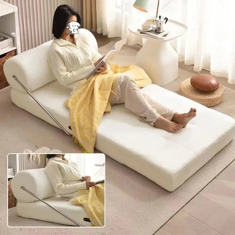 Folding Leather Sofa Living Rooms Bedroom Sun Lounger Luxury Single Sofas Bed Tatami Tiny Home Modern Comfortable Furniture