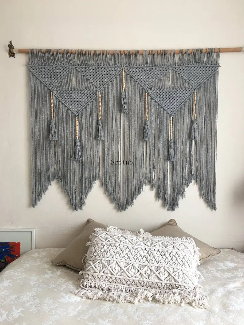 Boho Room Decor Hand Woven Tapestry Macrame Wall Decoration Tapestry Pendant Minimalist Homestay Background Wall Tapestries