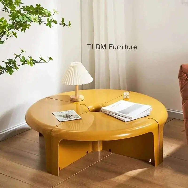 Nordic Round Color Side Table Creative ABS Plastic Coffee Tables Designer Living Room Furniture Modern Home Storage Corner Table