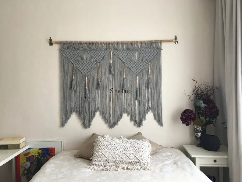 Boho Room Decor Hand Woven Tapestry Macrame Wall Decoration Tapestry Pendant Minimalist Homestay Background Wall Tapestries