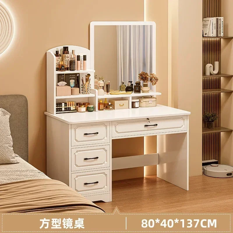 Makeup Lacquer Dressing Table Drawer Box Mirrors Dressing Table Cabinets Living Room Penteadeira Bedroom Toiletries Furniture