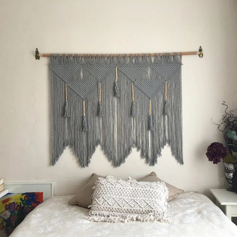 Boho Room Decor Hand Woven Tapestry Macrame Wall Decoration Tapestry Pendant Minimalist Homestay Background Wall Tapestries