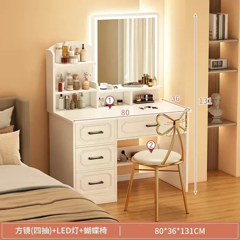 Makeup Lacquer Dressing Table Drawer Box Mirrors Dressing Table Cabinets Living Room Penteadeira Bedroom Toiletries Furniture