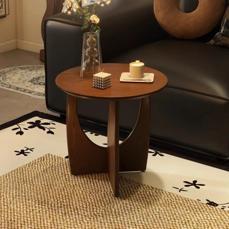 Nordic Solid Wood Round Side Table Simple Modern Small-sized Household Living Room End Tables Universal Creative Home Decoration