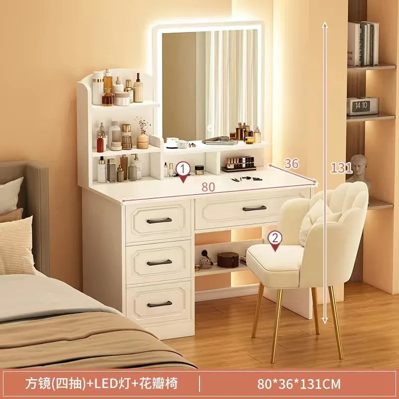 Makeup Lacquer Dressing Table Drawer Box Mirrors Dressing Table Cabinets Living Room Penteadeira Bedroom Toiletries Furniture