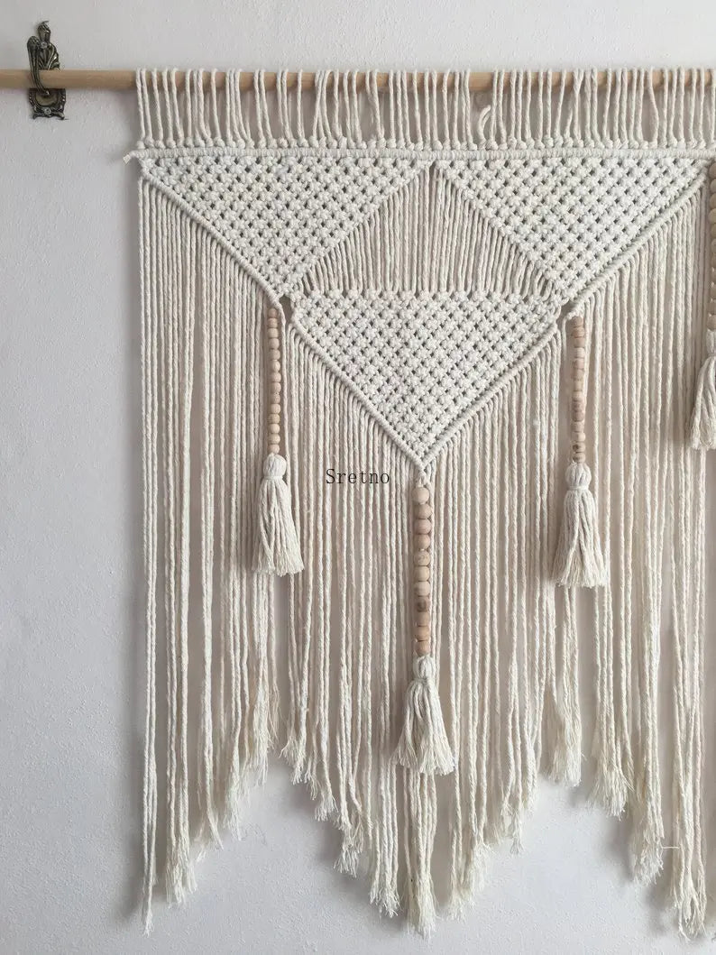 Boho Room Decor Hand Woven Tapestry Macrame Wall Decoration Tapestry Pendant Minimalist Homestay Background Wall Tapestries