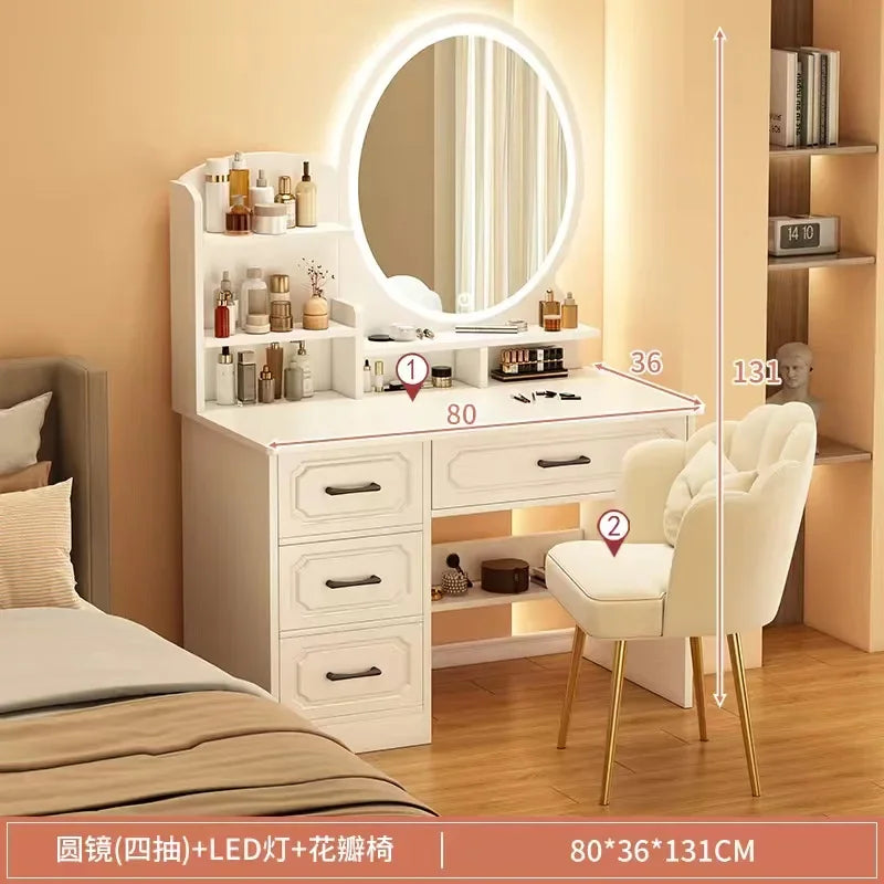 Makeup Lacquer Dressing Table Drawer Box Mirrors Dressing Table Cabinets Living Room Penteadeira Bedroom Toiletries Furniture