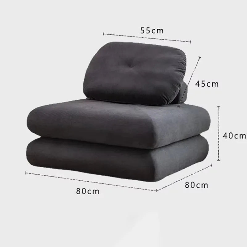 Modern Living Room Sofas Plagable Sofa Bed Comfortable 2- Modes Single Lazy Sofa for Bedroom Puffs Chaise Lounge Home Furniture