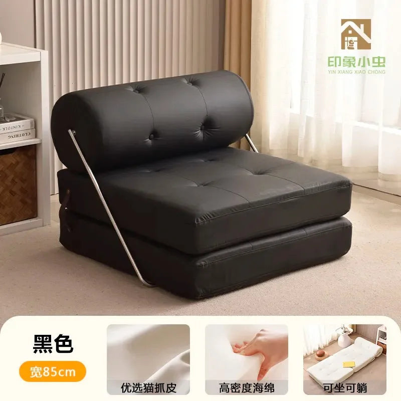 Folding Leather Sofa Living Rooms Bedroom Sun Lounger Luxury Single Sofas Bed Tatami Tiny Home Modern Comfortable Furniture