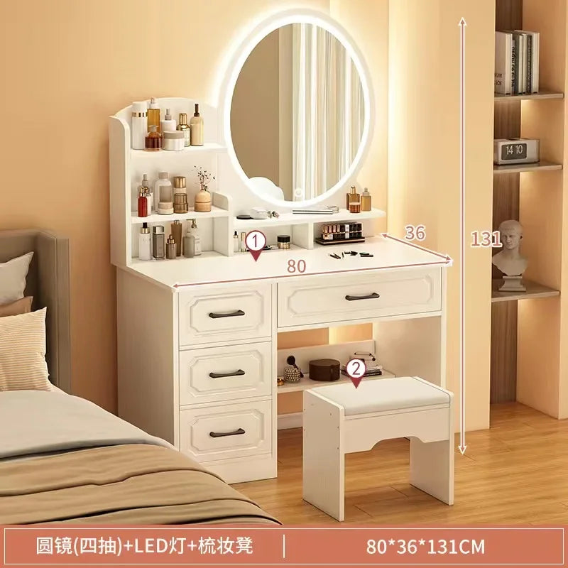 Makeup Lacquer Dressing Table Drawer Box Mirrors Dressing Table Cabinets Living Room Penteadeira Bedroom Toiletries Furniture