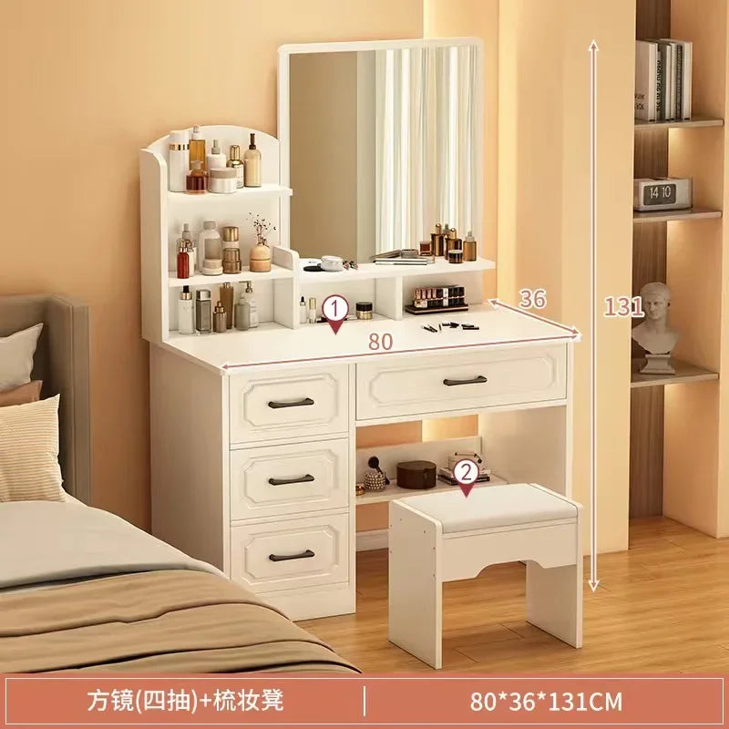 Makeup Lacquer Dressing Table Drawer Box Mirrors Dressing Table Cabinets Living Room Penteadeira Bedroom Toiletries Furniture
