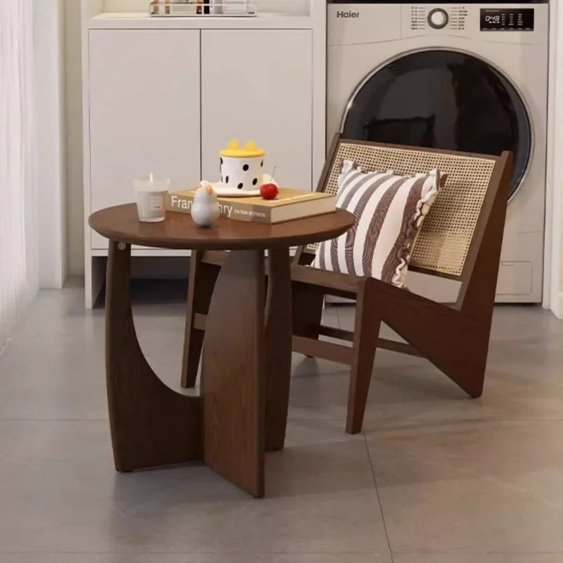 Nordic Solid Wood Round Side Table Simple Modern Small-sized Household Living Room End Tables Universal Creative Home Decoration