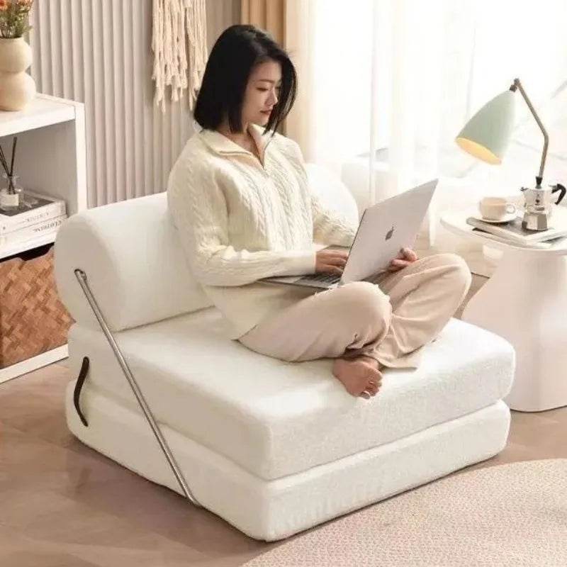 Folding Leather Sofa Living Rooms Bedroom Sun Lounger Luxury Single Sofas Bed Tatami Tiny Home Modern Comfortable Furniture