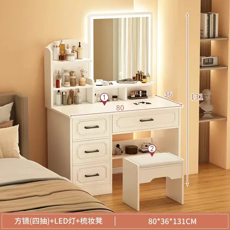 Makeup Lacquer Dressing Table Drawer Box Mirrors Dressing Table Cabinets Living Room Penteadeira Bedroom Toiletries Furniture