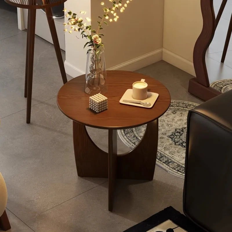 Nordic Solid Wood Round Side Table Simple Modern Small-sized Household Living Room End Tables Universal Creative Home Decoration