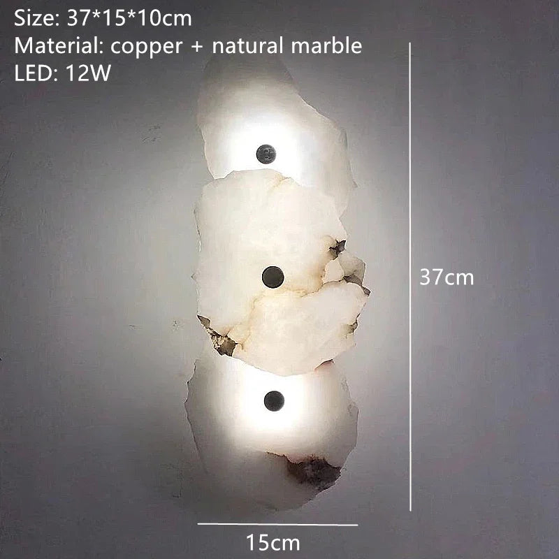 Luxury Natural Marble LED Wall Light Modern Sconce for Bedroom Living Dining Room Home Decoration Lighting